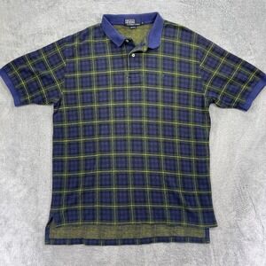 Vintage Polo Ralph Lauren Polo Shirt Mens Large Tartan Plaid Windowpane